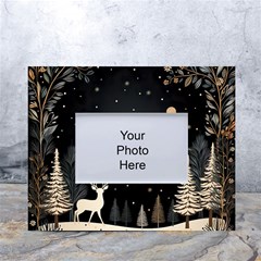 Christmas Winter Xmas Scene Nature Forest Tree Moon White Tabletop Photo Frame 4 x6  by Apen