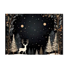 Christmas Winter Xmas Scene Nature Forest Tree Moon Crystal Sticker (a4) by Apen