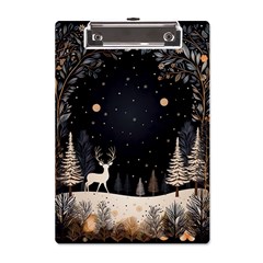 Christmas Winter Xmas Scene Nature Forest Tree Moon A5 Acrylic Clipboard by Apen