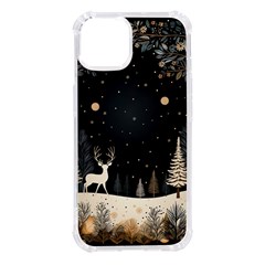 Christmas Winter Xmas Scene Nature Forest Tree Moon Iphone 14 Tpu Uv Print Case by Apen