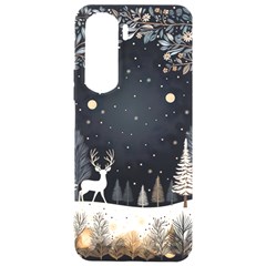 Christmas Winter Xmas Scene Nature Forest Tree Moon Samsung Galaxy S24 Plus 6 7 Inch Black Tpu Uv Case by Apen