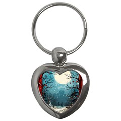 Christmas Frame Border Key Chain (heart) by Apen