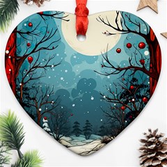 Christmas Frame Border Heart Ornament (two Sides)