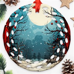 Christmas Frame Border Ornament (round Filigree)