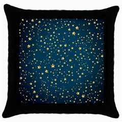 Star Golden Pattern Christmas Design White Gold Throw Pillow Case (black) by Apen