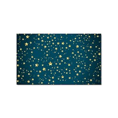 Star Golden Pattern Christmas Design White Gold Sticker Rectangular (100 Pack) by Apen