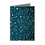 Star Golden Pattern Christmas Design White Gold Mini Greeting Card Left