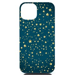 Star Golden Pattern Christmas Design White Gold Iphone 14 Black Uv Print Case by Apen