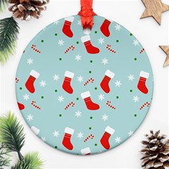 Christmas Pattern Round Ornament (two Sides)