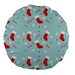 Christmas Pattern Large 18  Premium Flano Round Cushions by Apen