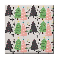 Christmas Trees Icons Tile Coaster by Apen