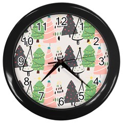 Christmas Trees Icons Wall Clock (black) by Apen