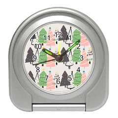 Christmas Trees Icons Travel Alarm Clock by Apen