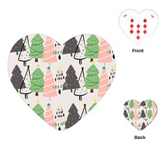 Christmas Trees Icons Playing Cards Single Design (heart)