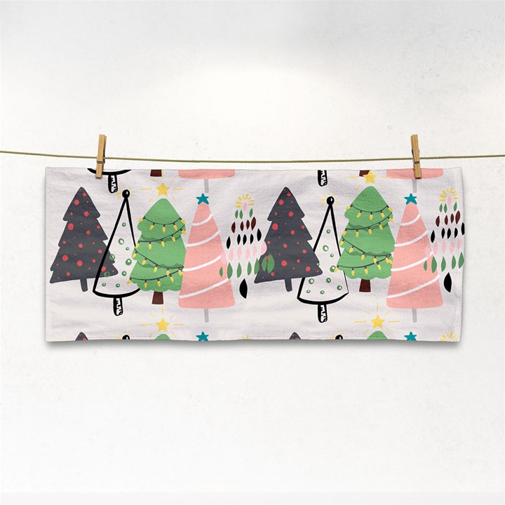 Christmas Trees Icons Hand Towel