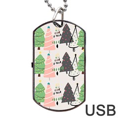 Christmas Trees Icons Dog Tag Usb Flash (one Side) by Apen