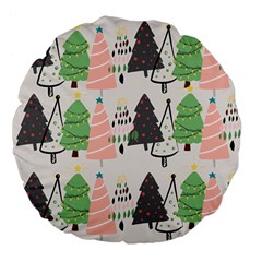 Christmas Trees Icons Large 18  Premium Flano Round Cushions by Apen