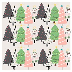 Christmas Trees Icons Wooden Puzzle Square