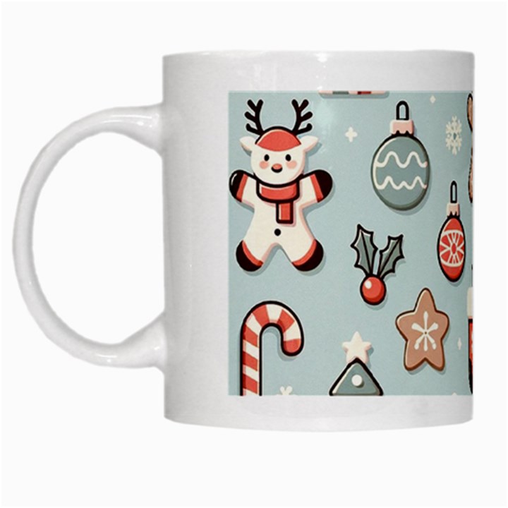 Christmas Cartoon Pattern White Mug