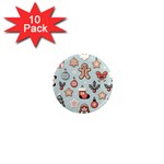 Christmas Cartoon Pattern 1  Mini Magnet (10 pack)  Front