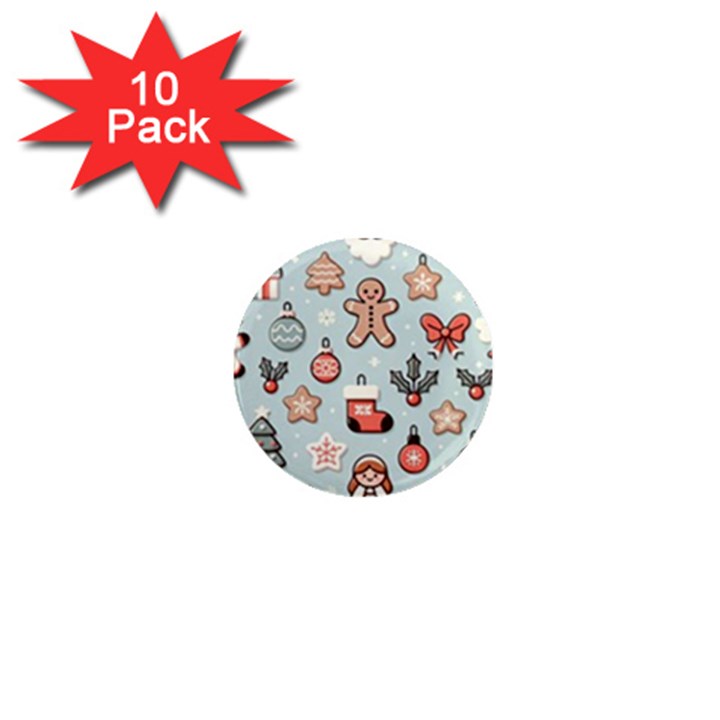 Christmas Cartoon Pattern 1  Mini Magnet (10 pack) 