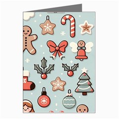 Christmas Cartoon Pattern Greeting Card by Apen