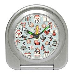 Christmas Cartoon Pattern Travel Alarm Clock by Apen