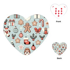 Christmas Cartoon Pattern Playing Cards Single Design (heart)