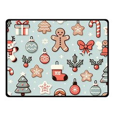 Christmas Cartoon Pattern Fleece Blanket (small) by Apen