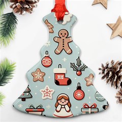 Christmas Cartoon Pattern Christmas Tree Ornament (two Sides)