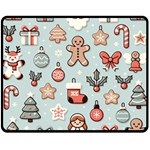 Christmas Cartoon Pattern Two Sides Fleece Blanket (Medium) 58.8 x47.4  Blanket Front