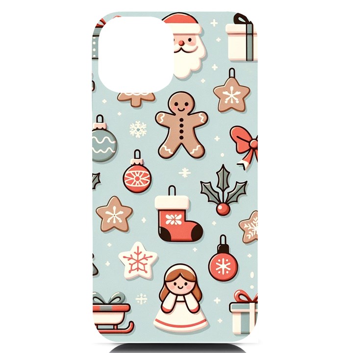 Christmas Cartoon Pattern iPhone 14 Black UV Print Case