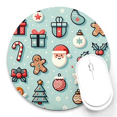 Christmas Decoration Angel Round Mousepad by Apen