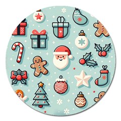 Christmas Decoration Angel Magnet 5  (round) by Apen