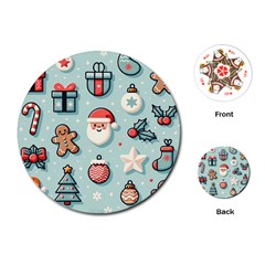 Christmas Decoration Angel Playing Cards Single Design (round)