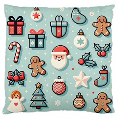 Christmas Decoration Angel Large Premium Plush Fleece Cushion Case (two Sides) by Apen