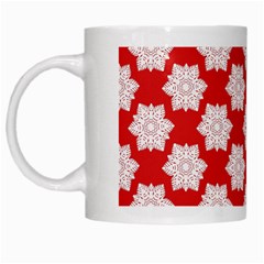 Christmas Snowflakes Background Pattern White Mug by Apen