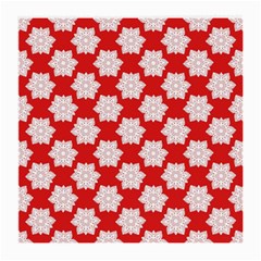 Christmas Snowflakes Background Pattern Medium Glasses Cloth