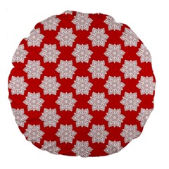 Christmas Snowflakes Background Pattern Large 18  Premium Round Cushions by Apen