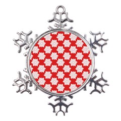 Christmas Snowflakes Background Pattern Metal Large Snowflake Ornament by Apen