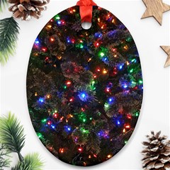 Christmas Lights Oval Ornament (two Sides) by Apen