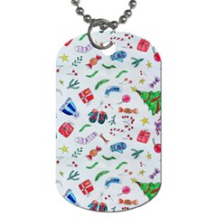 New Year Christmas Winter Pattern Dog Tag (one Side) by Apen