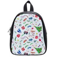 New Year Christmas Winter Pattern School Bag (small) by Apen