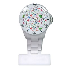 New Year Christmas Winter Pattern Plastic Nurses Watch by Apen