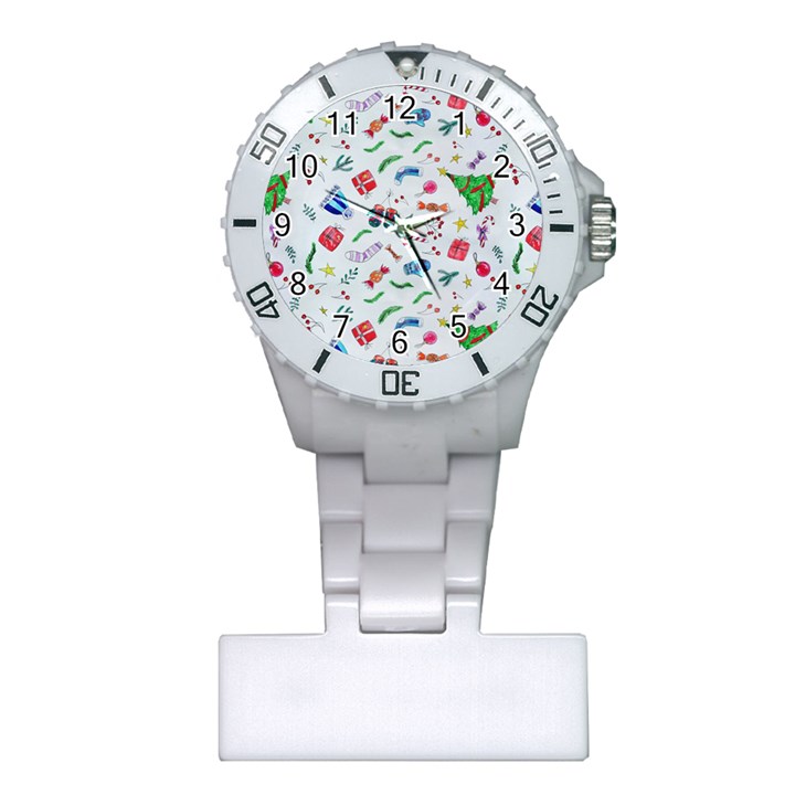 New Year Christmas Winter Pattern Plastic Nurses Watch