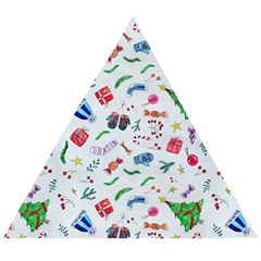 New Year Christmas Winter Pattern Wooden Puzzle Triangle by Apen