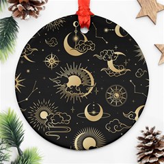 Star Colorful Christmas Abstract Round Ornament (two Sides)