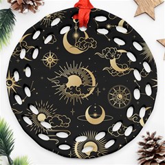 Star Colorful Christmas Abstract Ornament (round Filigree)