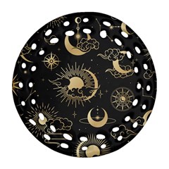 Star Colorful Christmas Abstract Round Filigree Ornament (two Sides)