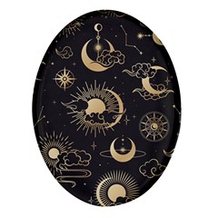 Star Colorful Christmas Abstract Oval Glass Fridge Magnet (4 Pack)